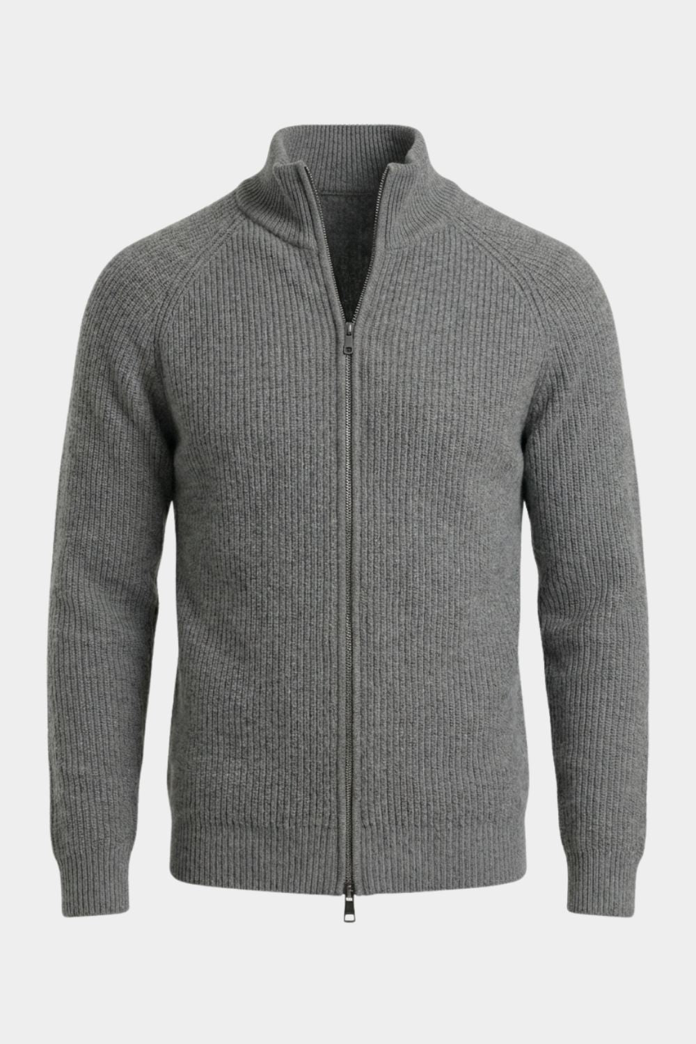 Graphite Zip-Up Knit Jacket