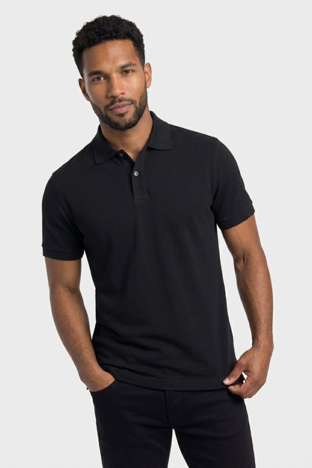 Jet Black Slim Polo