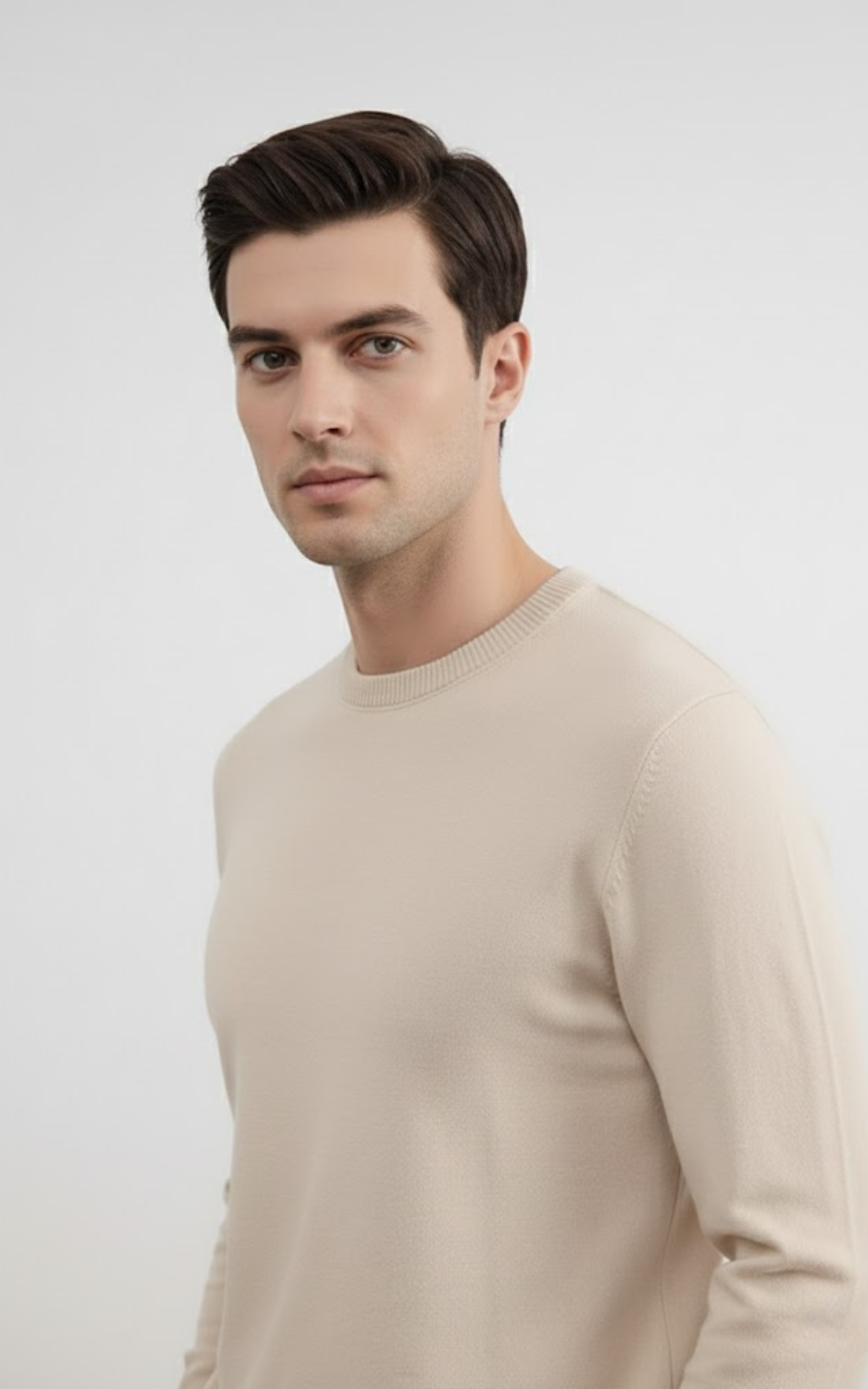 Men’s Classic Crew Neck Sweater – Premium Cotton Blend Knit