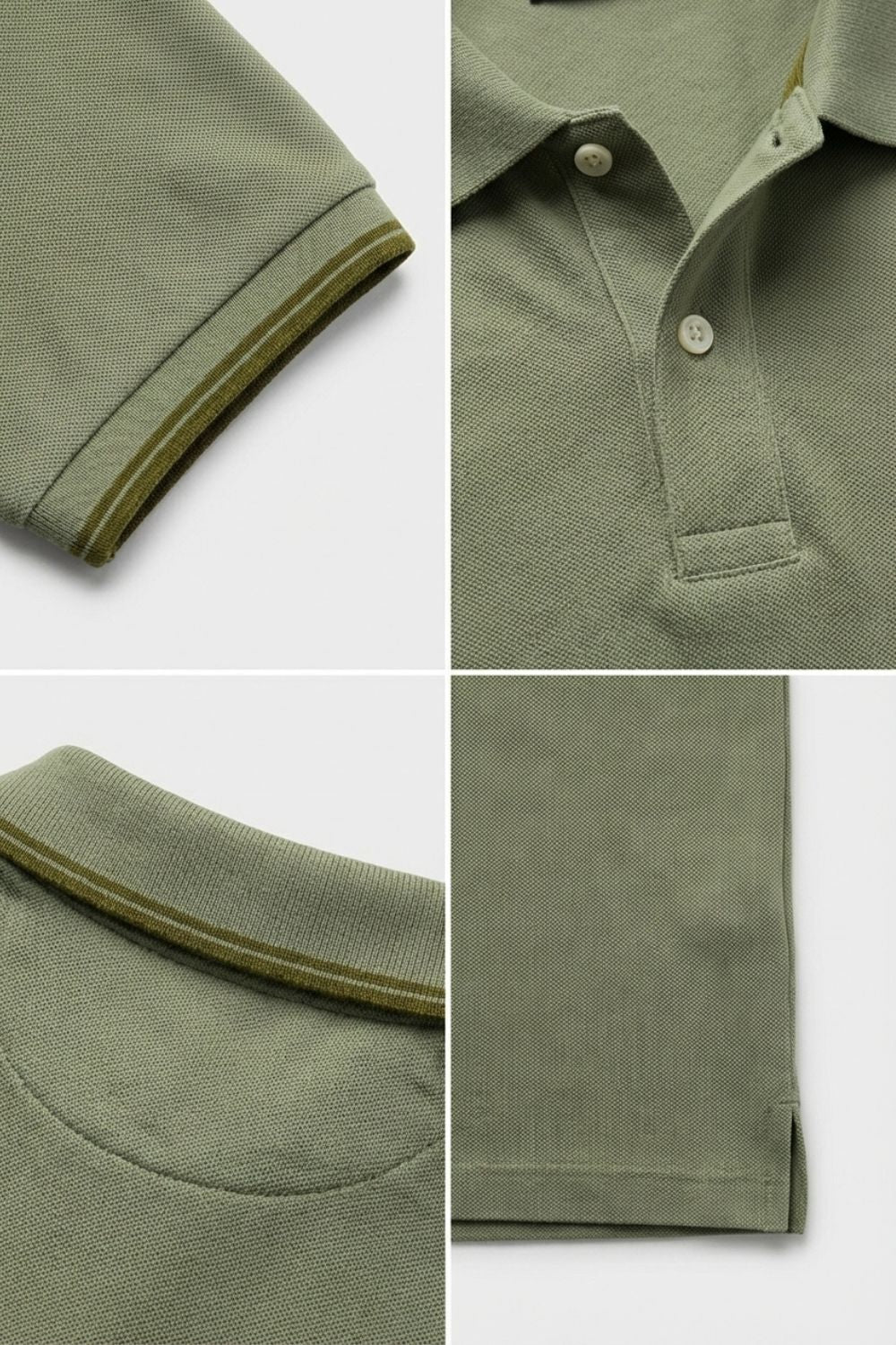 Polo slim vert sauge