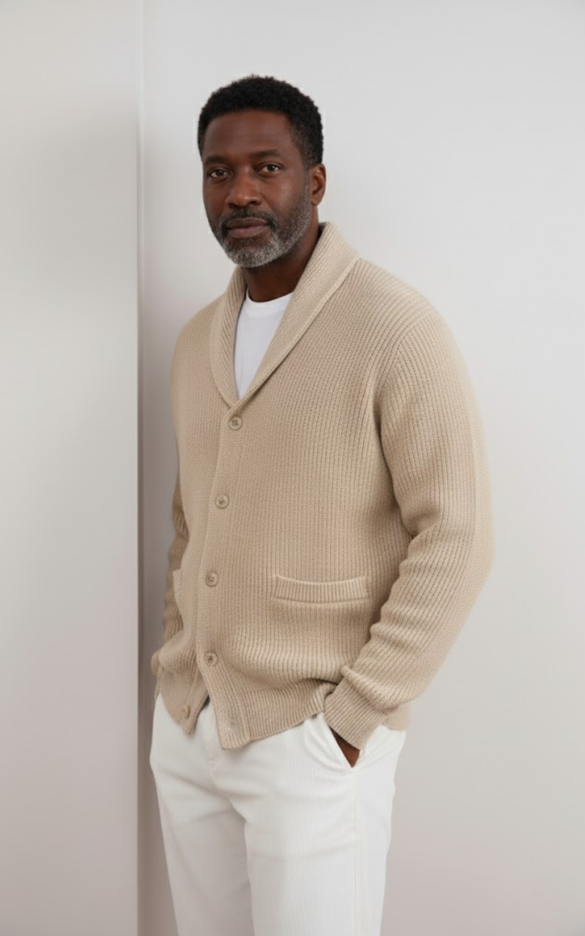 Men’s Shawl Collar Knit Cardigan