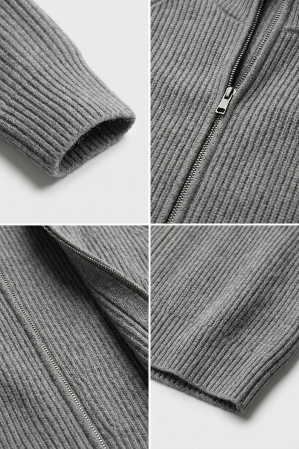 Graphite Zip-Up Knit Jacket