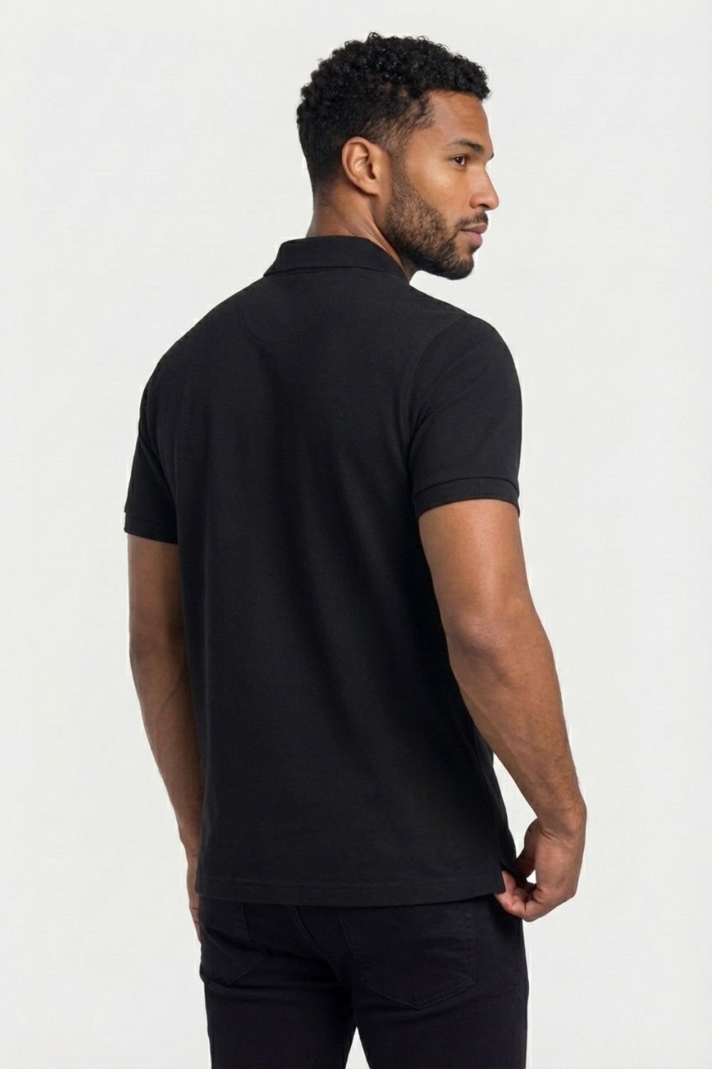 Jet Black Slim Polo