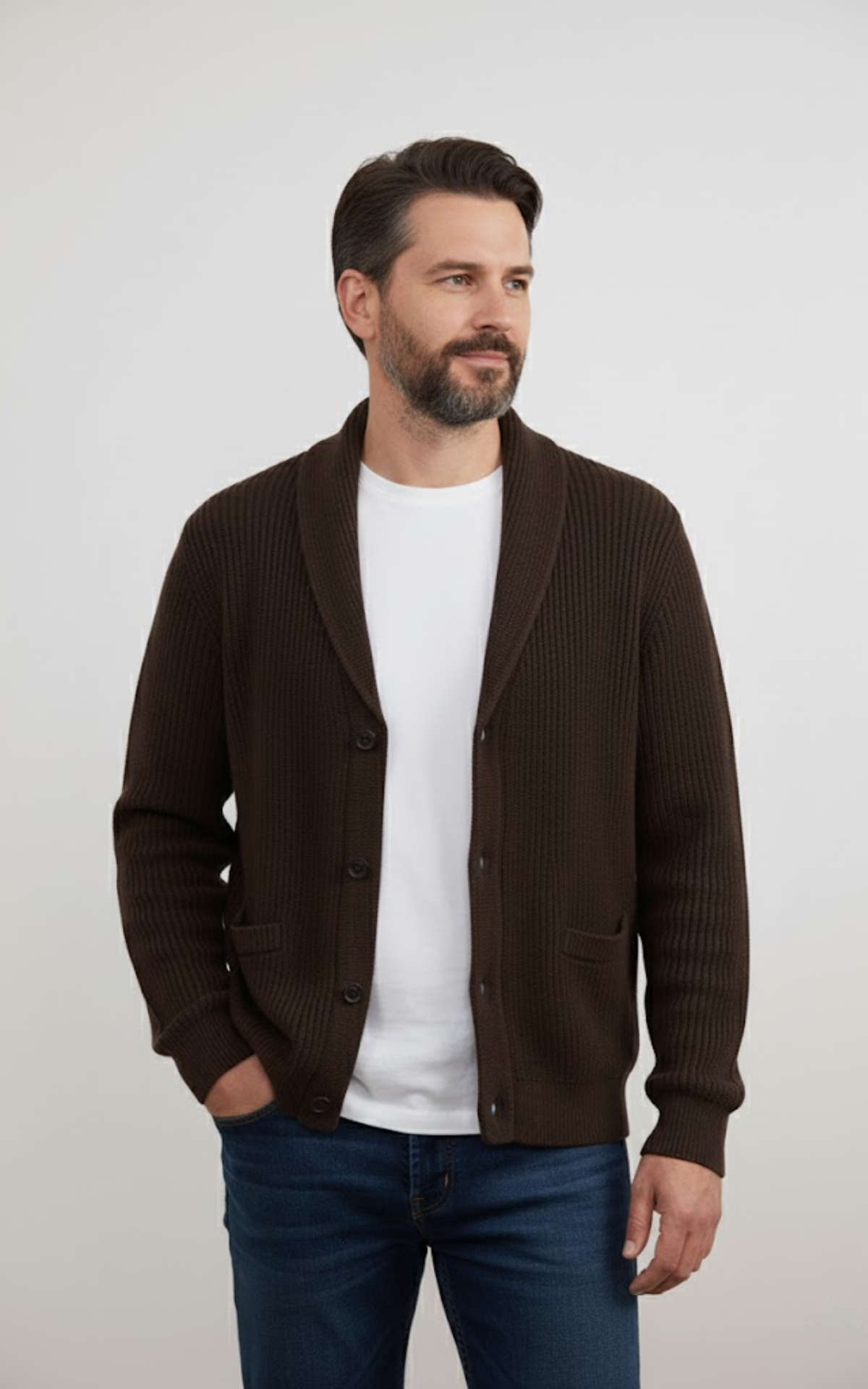Men’s Shawl Collar Knit Cardigan