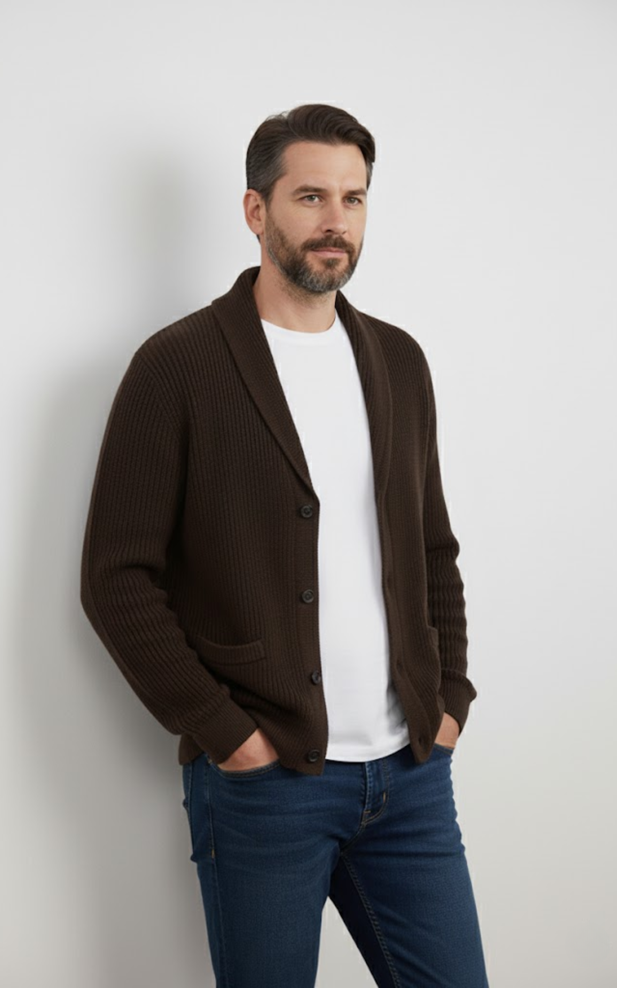 Men’s Shawl Collar Knit Cardigan